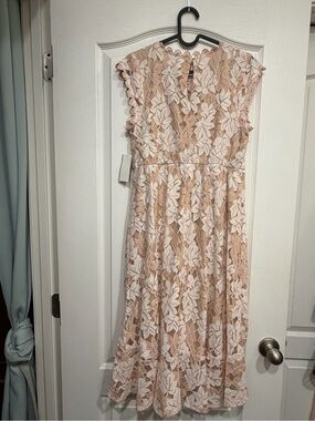 Poppies and Roses Lace Dress in Blush Pink